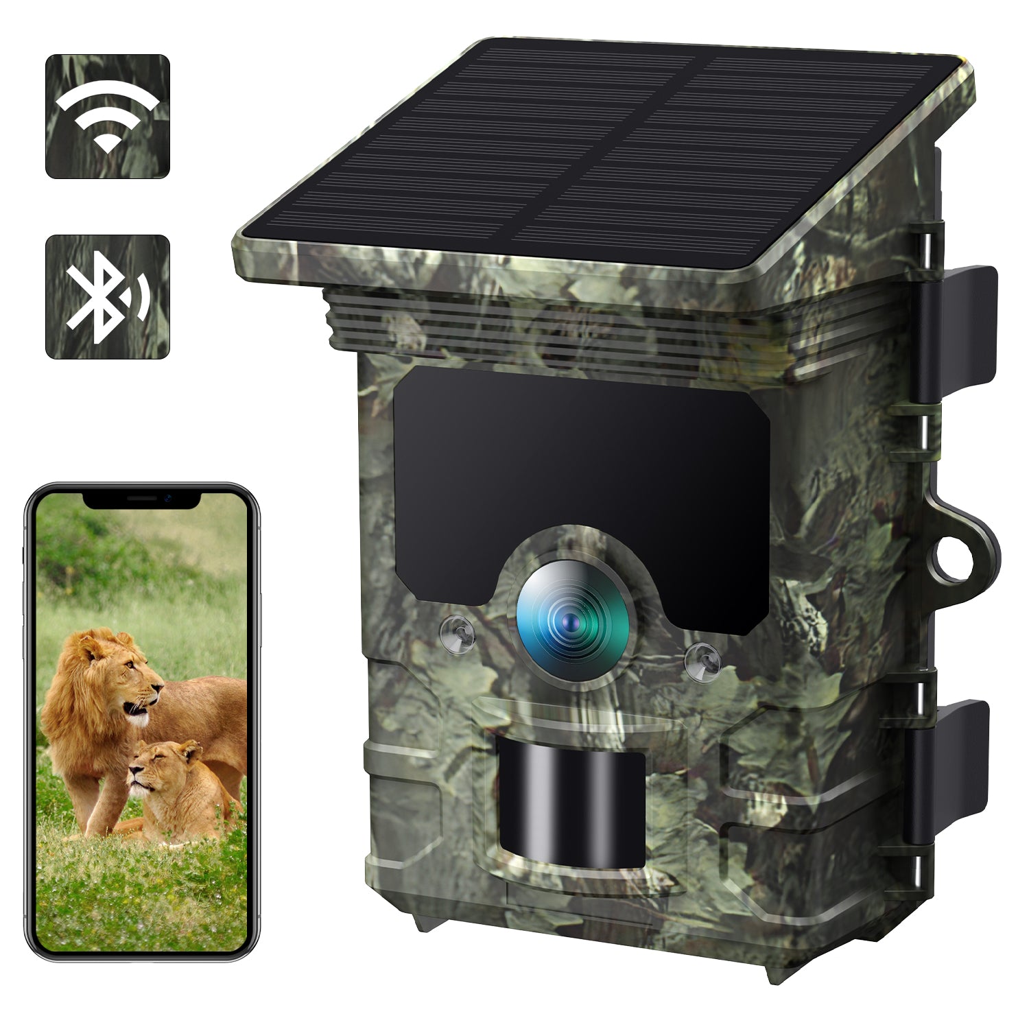  4K 46MP Solar Powered WiFi Bluetooth Trail Camera