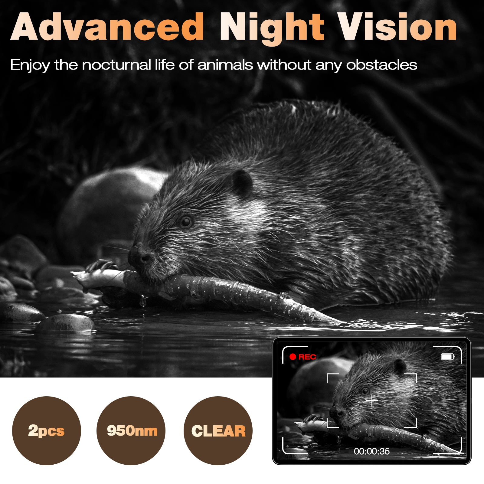 Campark TC33 Mini Trail Camera 950nm Non-Glow 4K Game Camera for Wildlife Monitoring