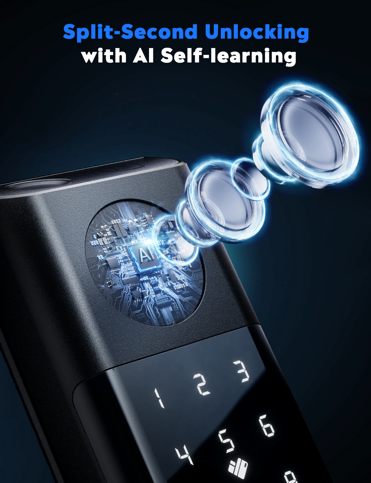 Video Smart Lock with Camera & Doorbell, 5-in-1 Keyless Entry Door Lock
