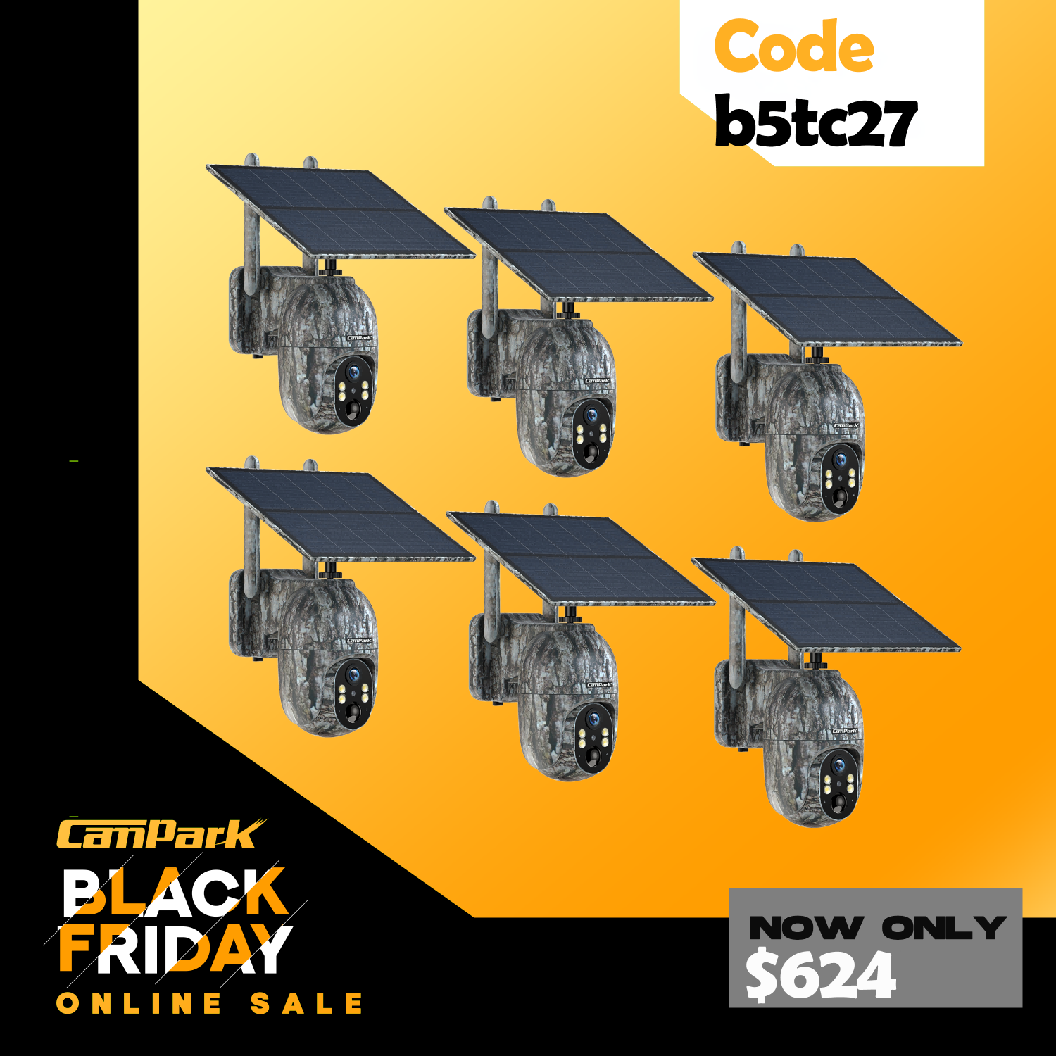 Campark TC27 4G LTE Cellular Trail Camera 2.5K Wireless Solar Powered Cam with Instant Alert and Color Night Vision