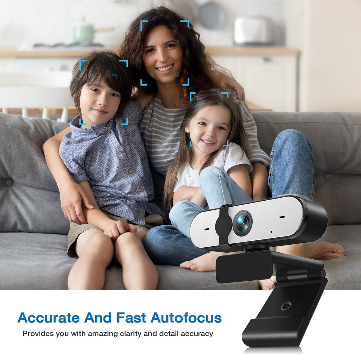 Campark PC05 2K Webcam with Microphone, QHD Streaming Computer Camera with AutoFocus