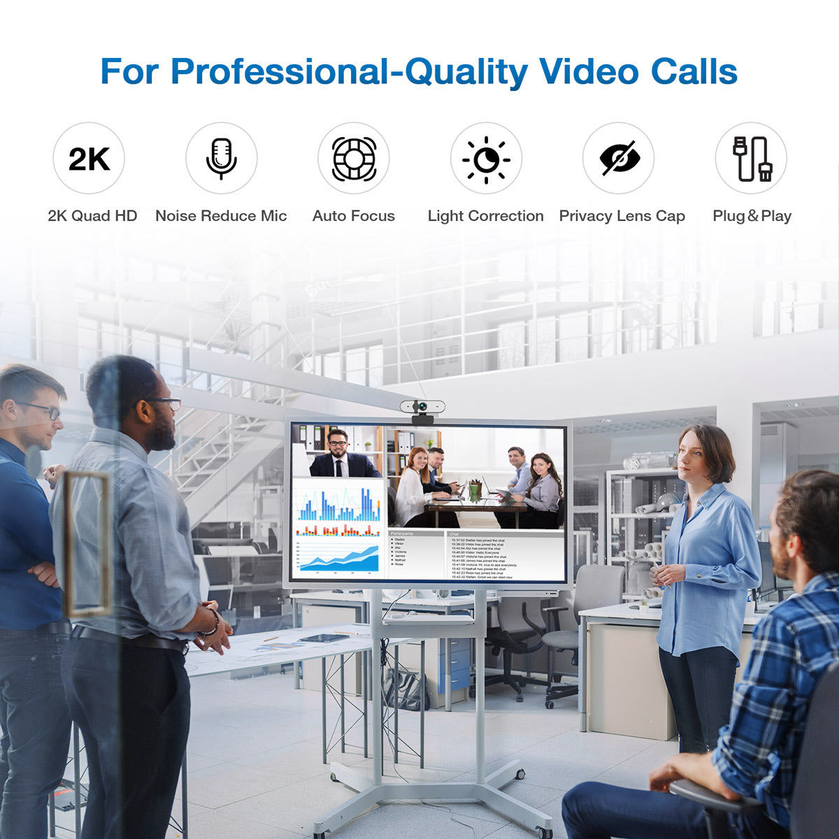 Campark PC05 2K Webcam with Microphone, QHD Streaming Computer Camera with AutoFocus